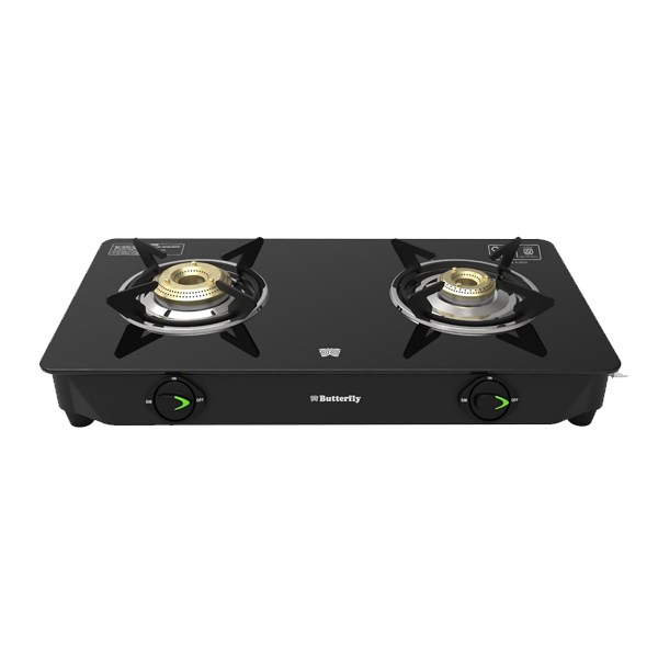 Butterfly Bleu Ray 2 Burner Glass Top Gas Stove (2BBLEURAYGCT)
