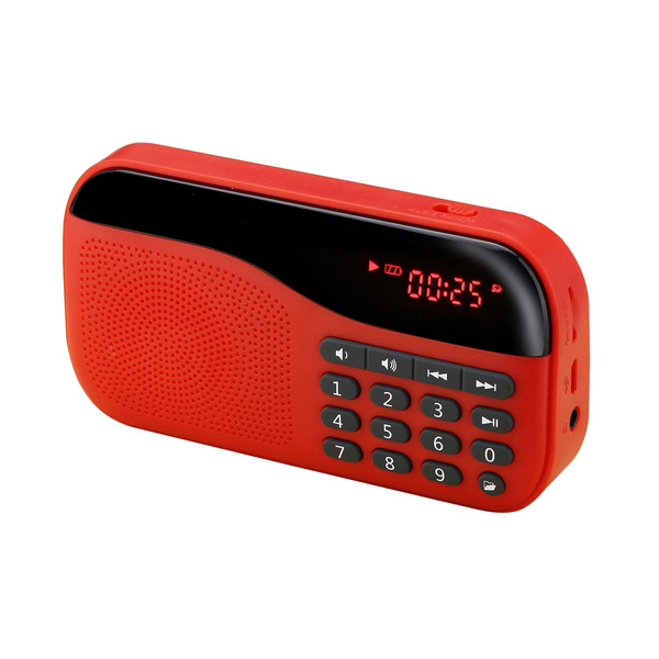 Portronics POR 143/Plugs portable sound system with FM 2.5 W Portable Mobile/Tablet Speaker  (Red, Mono Channel) (POR143PSRED)