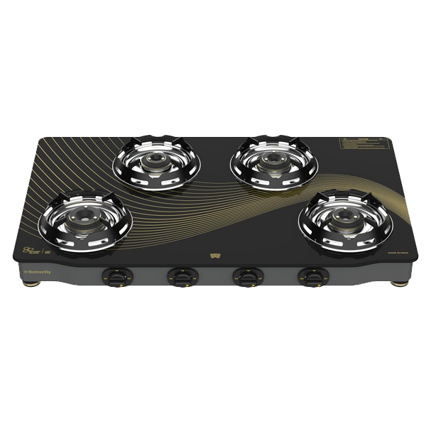 Butterfly Renz 4 Burner 3 Star Glass Top Gas Stove (4BRENZGCT)