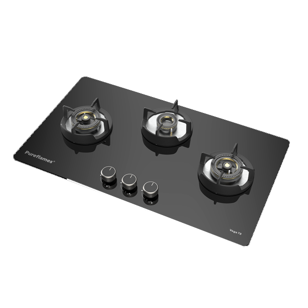 Pureflames Vega 70 Hob 3 Direct flame Burners (VEGA703B)