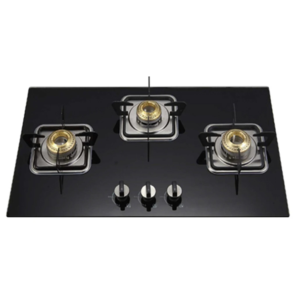 Butterfly Build in Hobs 3 Burner Glass Manual Gas Stove  (3 Burners) (3BHT753CSS)