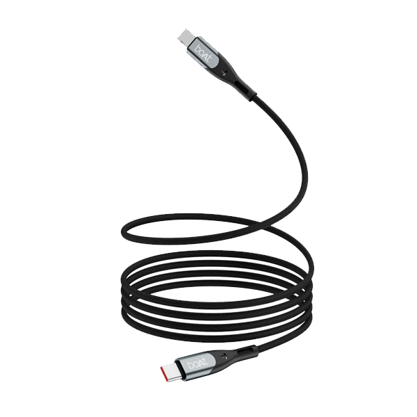 boAt Type C to C 65W Fast Charging Cable with 480 Mbps Data Transfer, Tangle-Free Cable in Premium Nylon Braided Design (BOATCTCTOC65W)