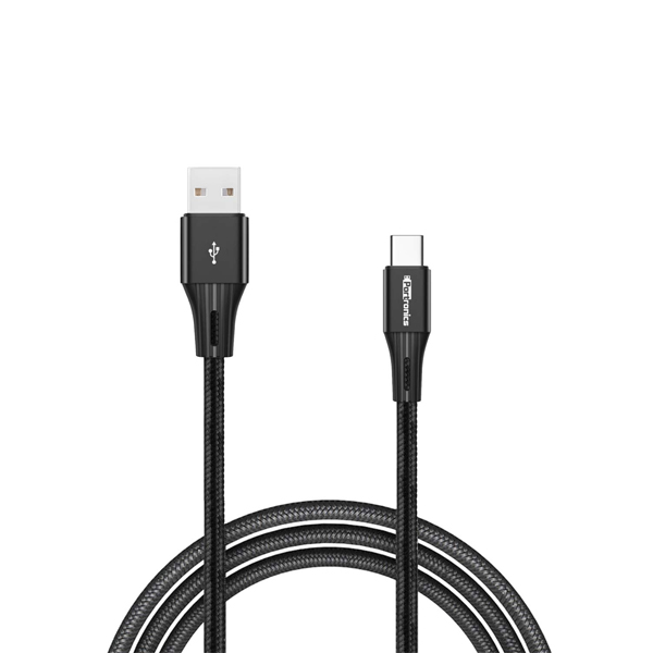 Portronics POR-1162 Konnect A Plus Nylon Braided 1 m USB Type C Cable  (Compatible with Compatible with All USB Type C Supported Devices, Black, One Cable) (PORTCCKPPOR1162)