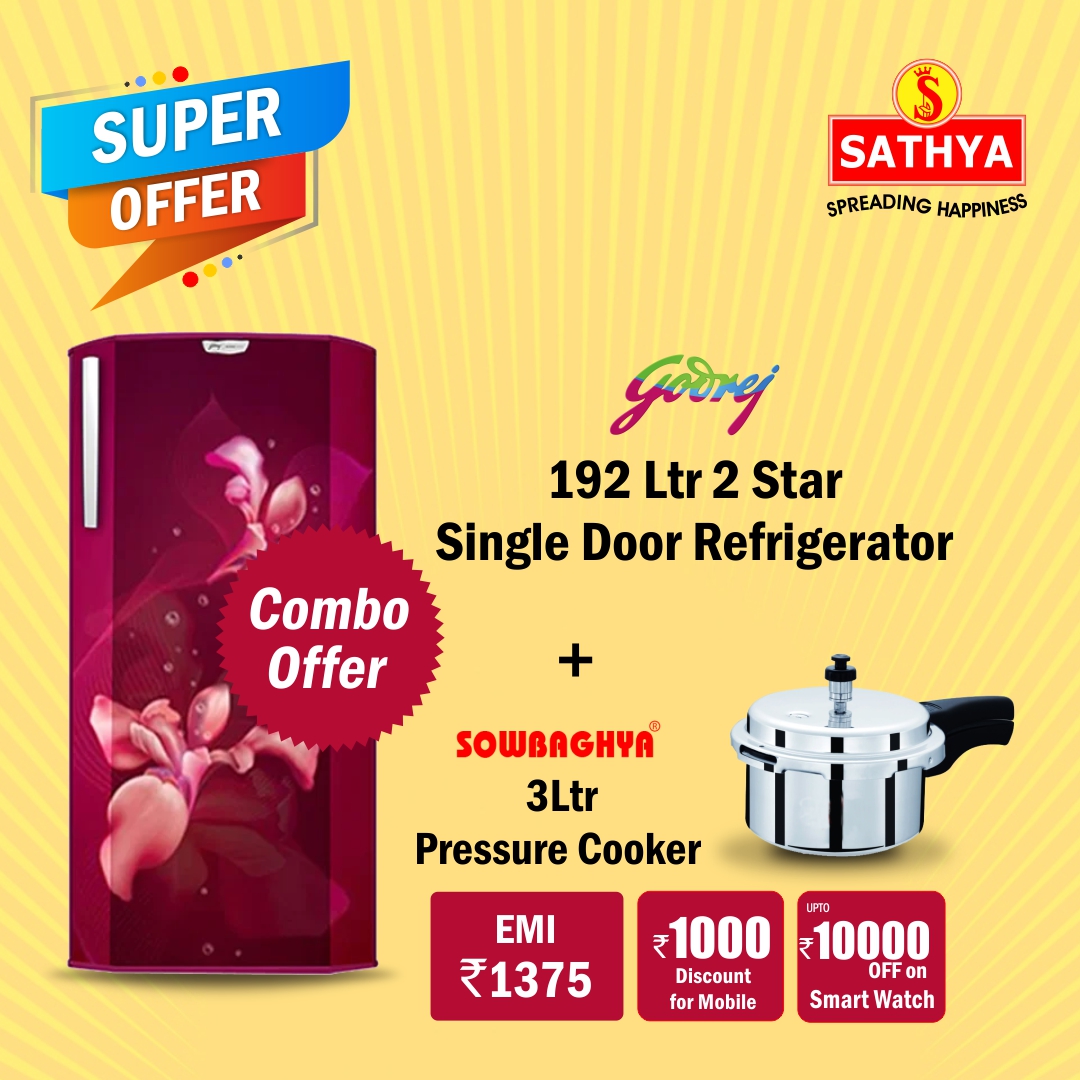 Godrej 190Ltr Refrigerator + Sowbaghya Cooker Combo