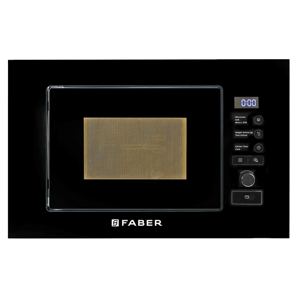 Faber 60cm Built-in Microwave with 10 Autocook Menus (Black, FBIMWO20SGBK)