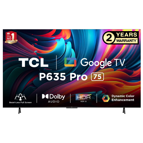 TCL 75P635 Pro 189 cm (75 inch) 4K HDR LED Google TV (TCL75P635PRO)