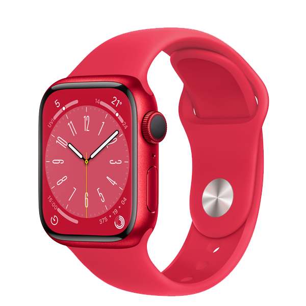 Apple Watch Series 8 41 mm Red Aluminum Case with Red Sport Band (GPS) (IWS8GPS41MMREDALSP)