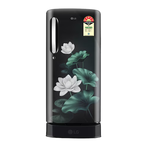 LG 185 L Single Door Refrigerator with Base Stand Drawer, Smart Inverter Compressor, Direct Cool, Emerald Lotus, 5 Star (GLD1936ZAEL)