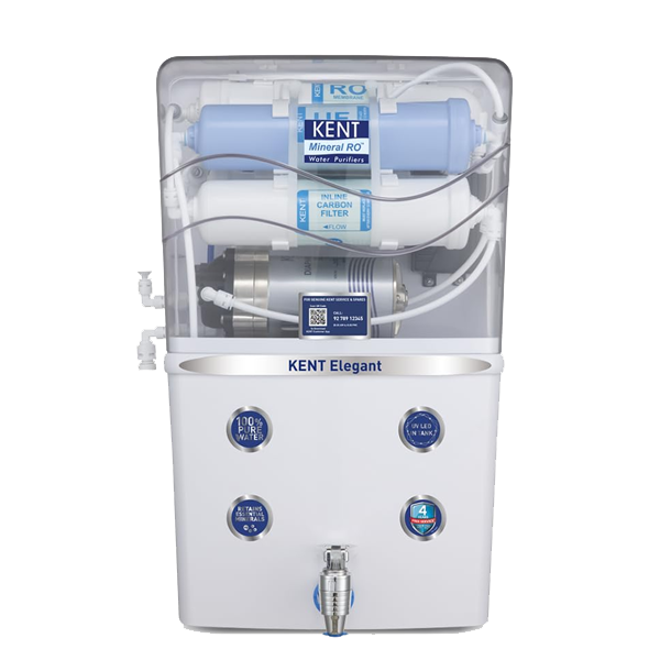 Kent Elegant RO Water Purifier (RO + UF + TDS Control + UV LED Tank, 8L Tank, 15 LPH Flow, ELEGANTMINERALRO)